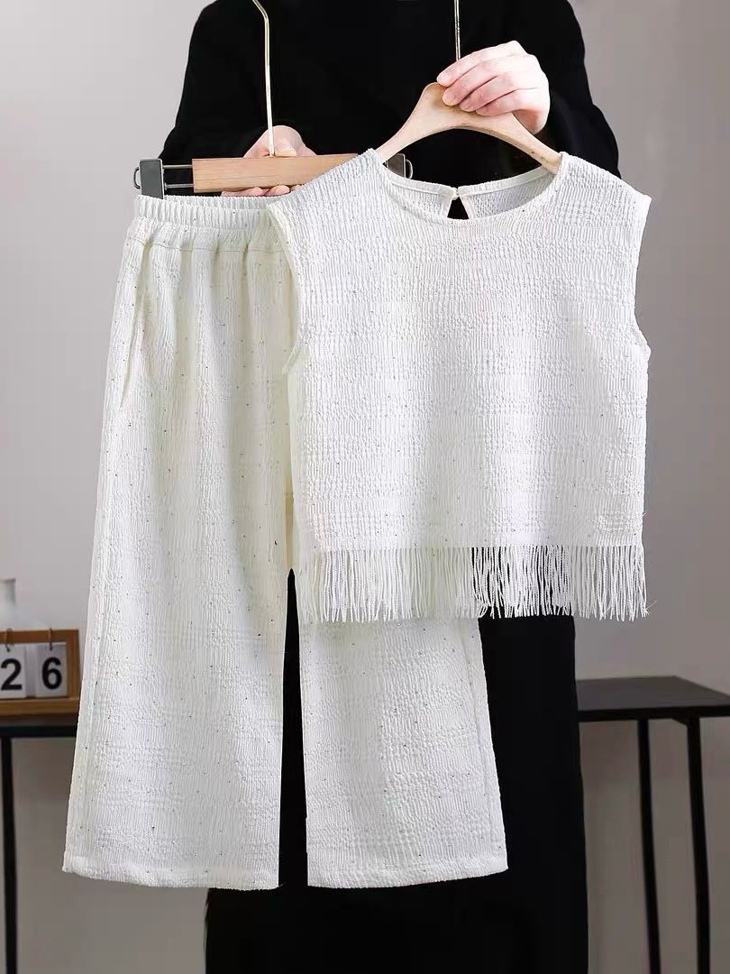Girls Summer Vest and Wide-Leg Pants Set